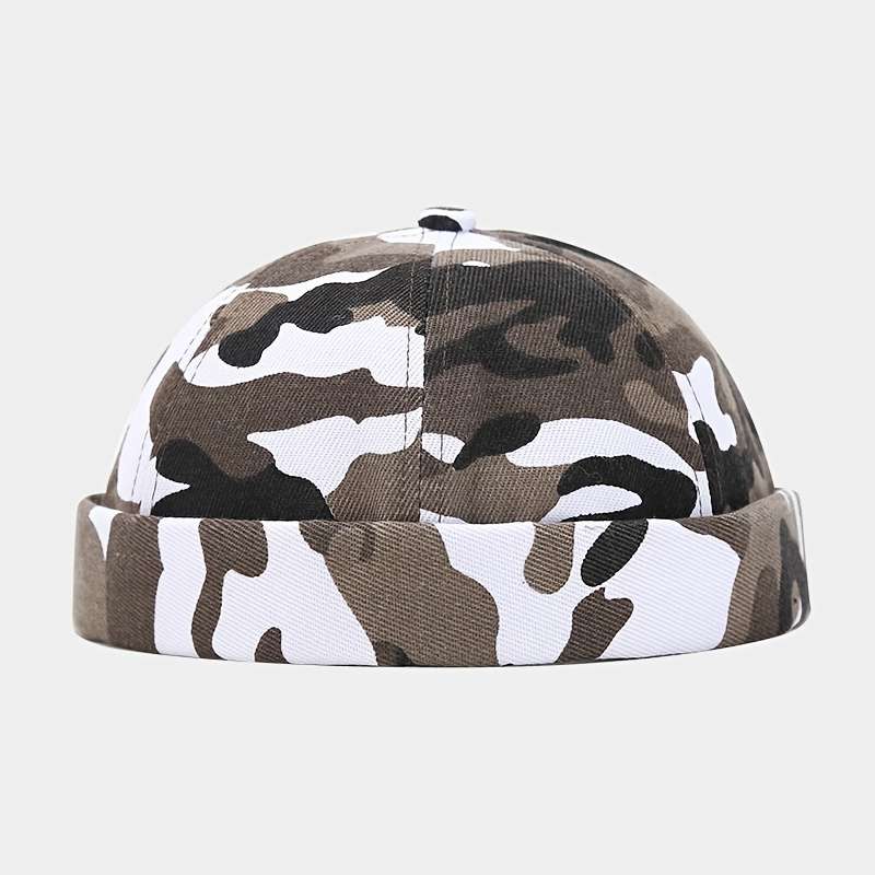 1pc Unisex Camouflage Beanie Hat 100% Polyester Adjustable Fit Lightweight All-Season Camo Pat