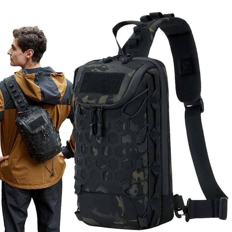 1pc Chest Bag Camouflage Outdoor Single Shoulder Crossbody Bag Tactical Cycling Backpack Mountaineer
