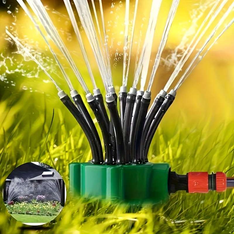 1Pc 360 Degree Automatic Multi Nozzle Sprinkler