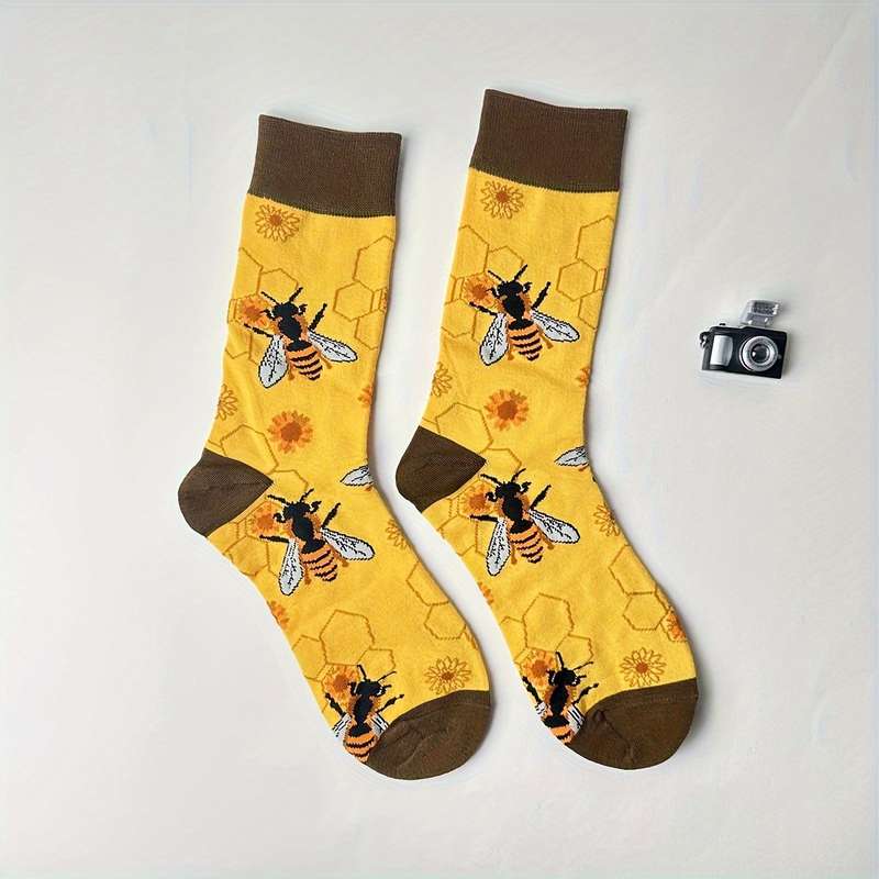 1 Pair Bee  One Size Socks