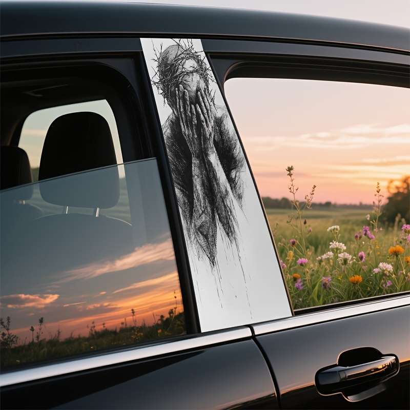 2PCS Set Left And Right Jesus Christian Themed Stickers