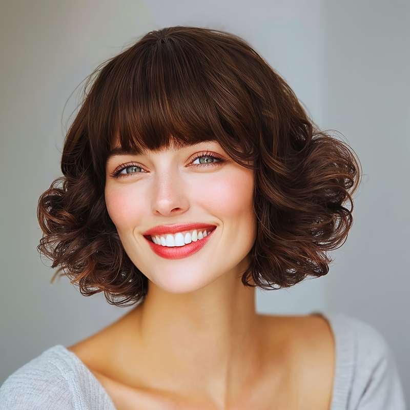 1Pc Ombre Brown 25.4cm Fashion Design Wig