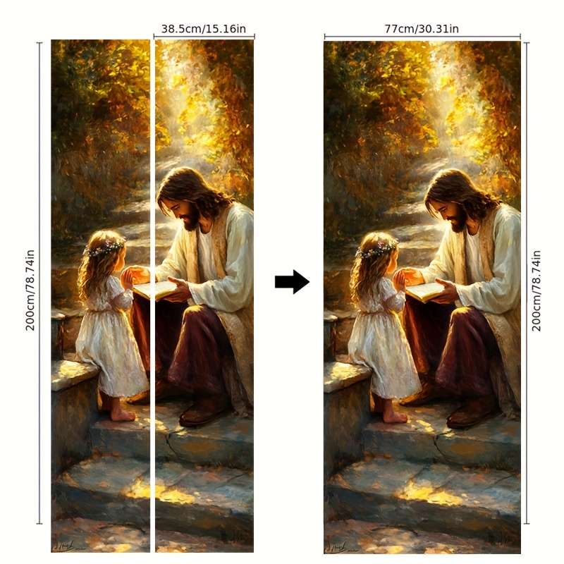 1pc 77x200 Jesus Christian Themed Stickers