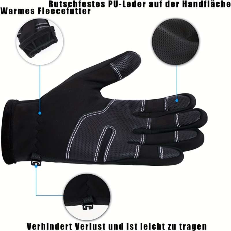 1 Pair Gray Size M Warm Gloves