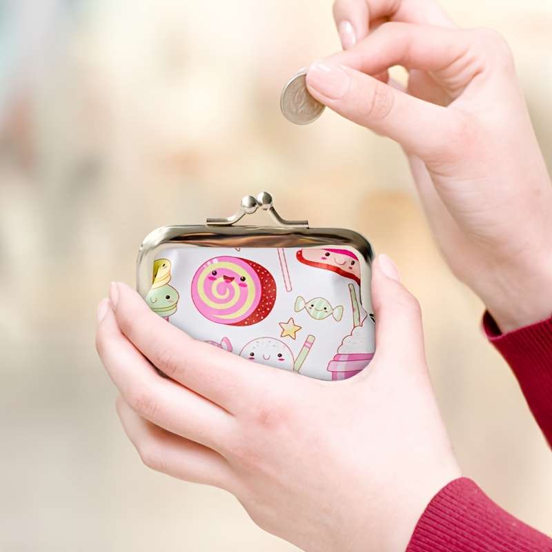 1pc Cute Cartoon Coin Purse Wallet Stylish Mini Storage Pouch for Lipstick Keys Cards Coins