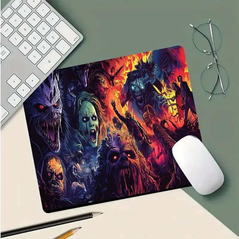 1pc 21x26cm Vibrant Gothic Horror Design Mouse Pad Non-Slip Ergonomic Gaming Office Desk Mat