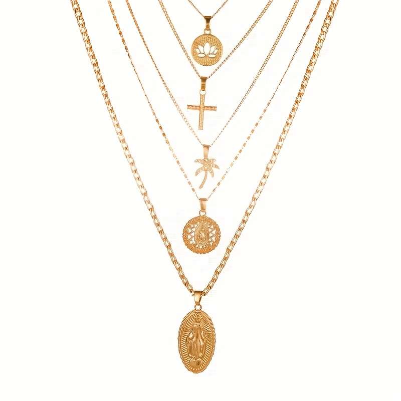 1 Piece Golden Jesus Theme Pendant