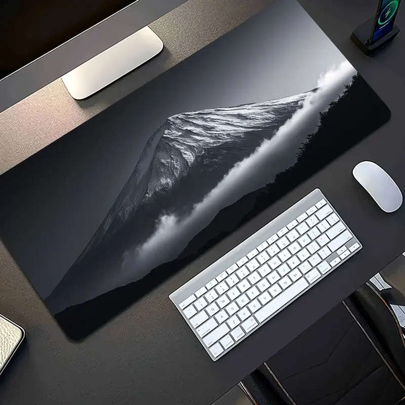 1pc 30x80cm Vibrant Black and White Mount Fuji Gaming Mouse Pad Non-Slip Rubber Base