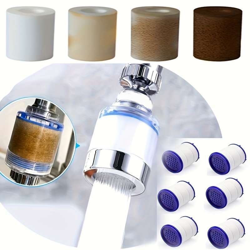 1pc 6-in-1 Combination Home Kitchen Faucet Water Filter System Metal and Plastic Non-Electric Un