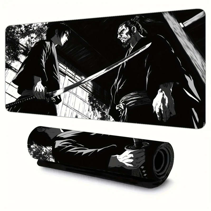 1pc 30x80cm Japanese Samurai Duel Design Mouse Pad Durable Odorless Rubber Desk Mat