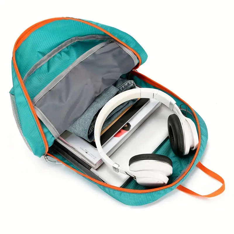 Lightweight Folding Backpack Hydrophobic Nylon Unisex Laptop Business Bag Utility Pocket Shoulder