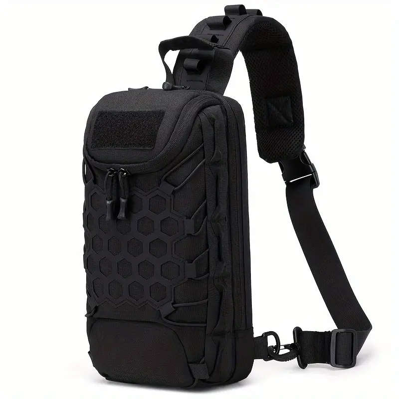 1pc Large Capacity Camo Tactical Chest Bag Durable Water-Resistant Oxford Fabric