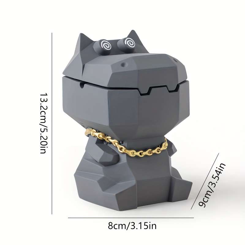 1pc Modern Animal-Shaped Ashtray with Lid Vibrant Color Concrete Stone Design Irregular Shap