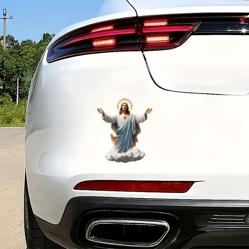 1pc CloudPriest   13cm  5.1inx16cm  6.3in Jesus Christian Themed Stickers