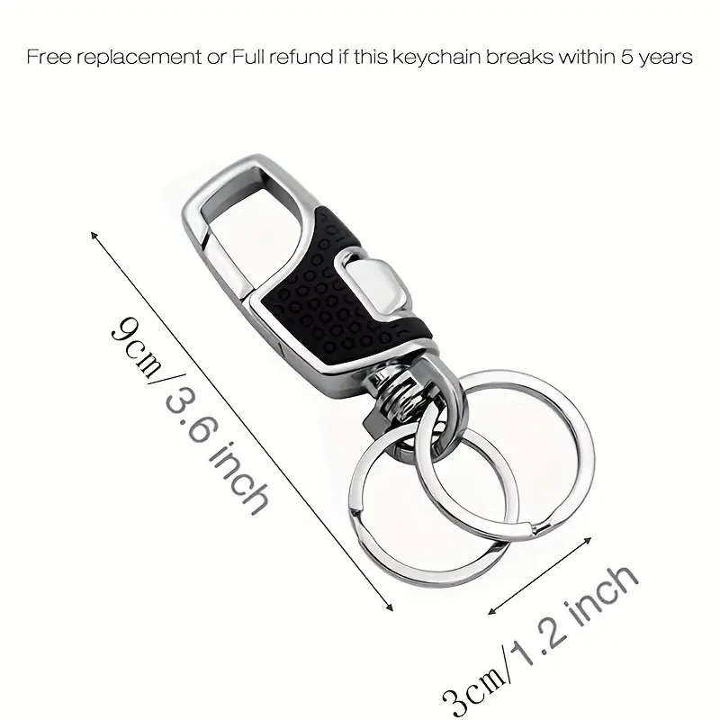 1pc Car Waist Hanging Keychain Creative Stainless Steel Hanging Buckle Couple High-end Key Ring Colo