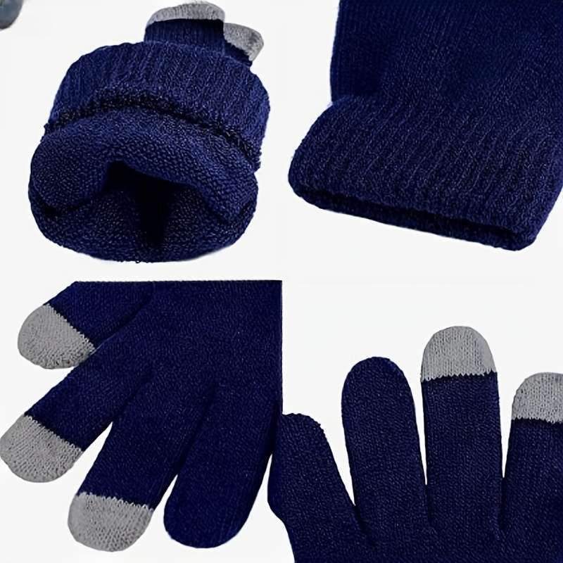 1 Pair Grey Warm Gloves