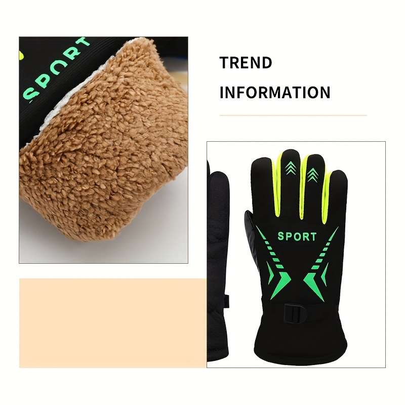 1 Pair Orange Warm Gloves