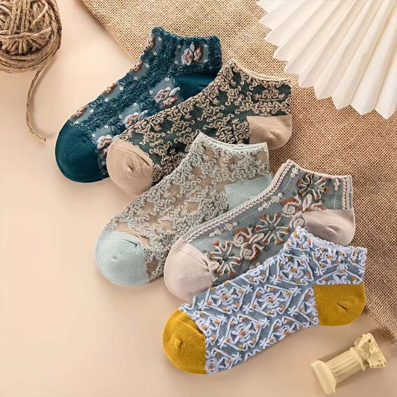 5 Pairs Mixed Color One Size High Elastic Socks