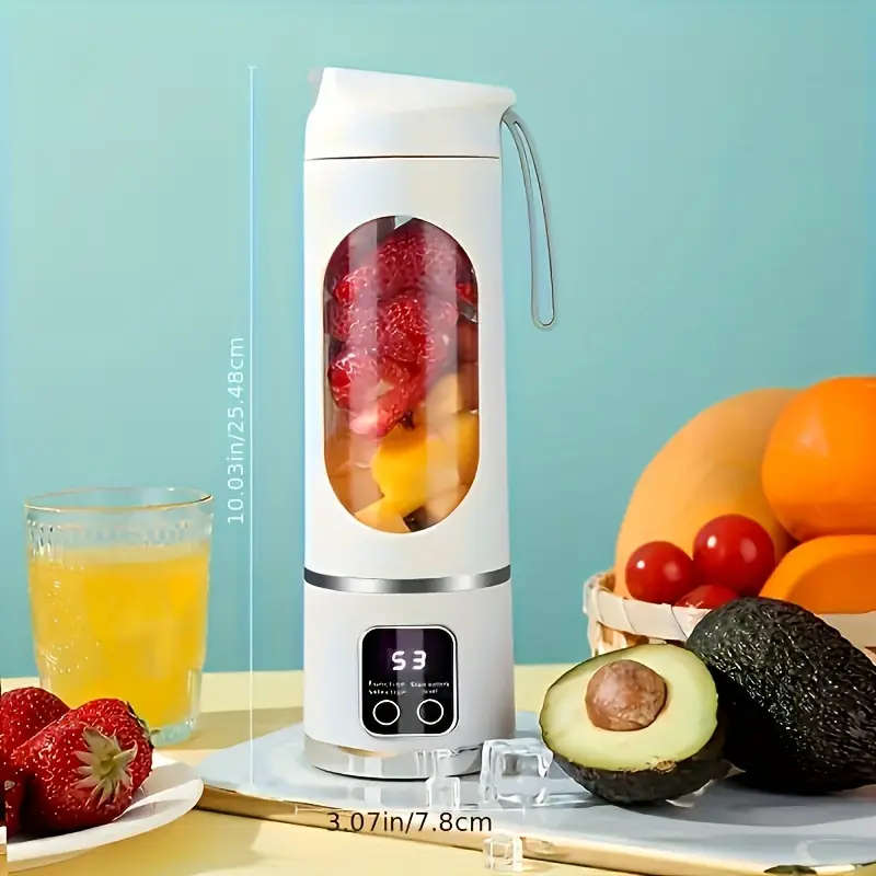 1pc USB-Rechargeable Portable Blender & Juicer with Stainless Steel Blade - Compact, Easy Clean, Per