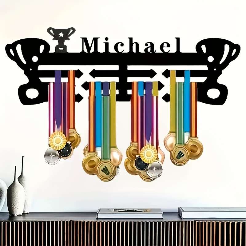 A Custom Vintage Metal Medal Rack DIY Hooks for Displaying Medals on The Wall Decorative Hooks for