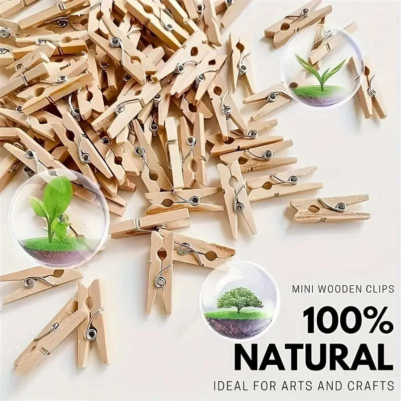 20pcs Mini Clothes Pins for Photo Wooden Small Clothes Pin Tiny Decorative Clothespin