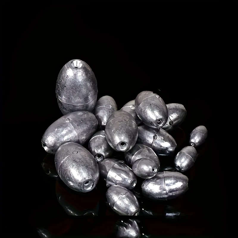 60pcs Olive Shaped Hollow Ferroalloy Fishing Lead Pendant-2 Grams Weight Hollow Design for Long Dist