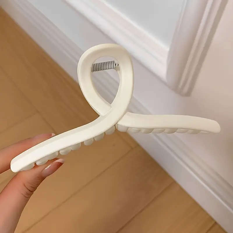 1Pc Solid Color Large Hair Claw Clip - White