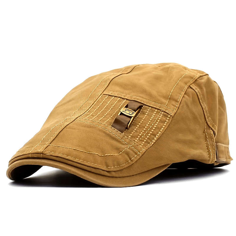1pc Elegant Cotton Beret Cap for Men and Women 100% Cotton Non-Stretch Fabric Woven Vintage Style