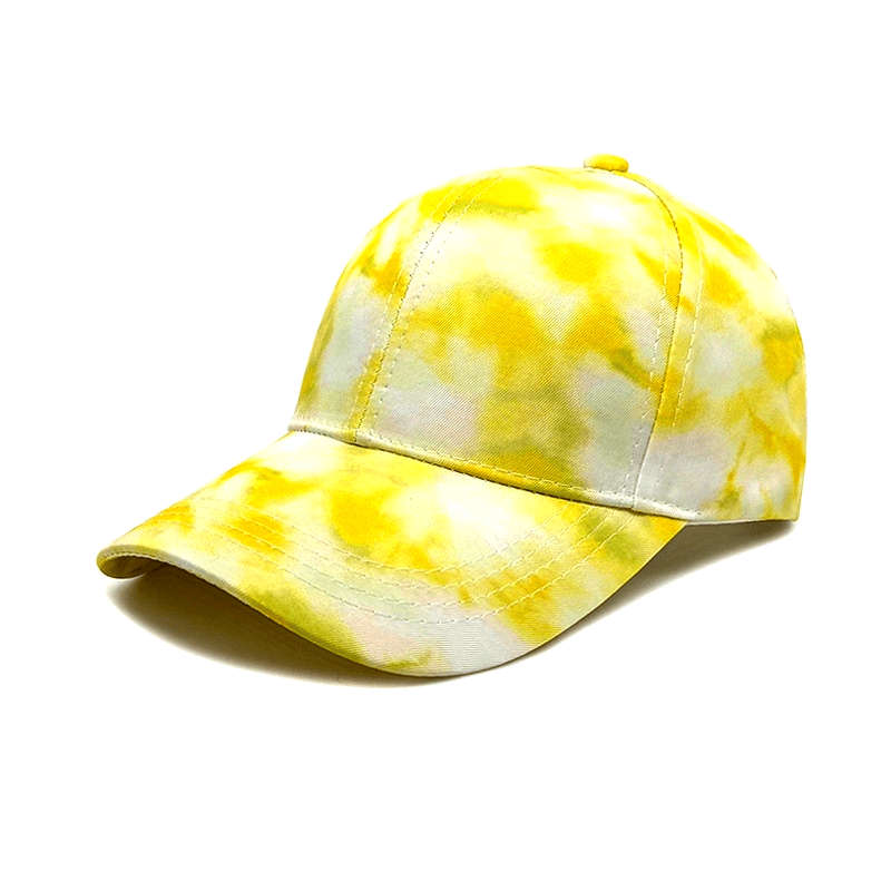 1pc Unisex Tie-Dye Gradient Baseball Caps Adjustable Polyester Lightweight Sports Sun Hats with St