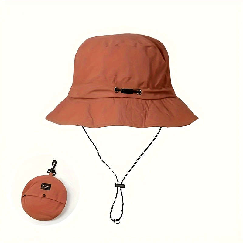1pc Quick-Dry Foldable Sunscreen Hat Unisex Adjustable Rope Closure Ideal for Fishing Hiking