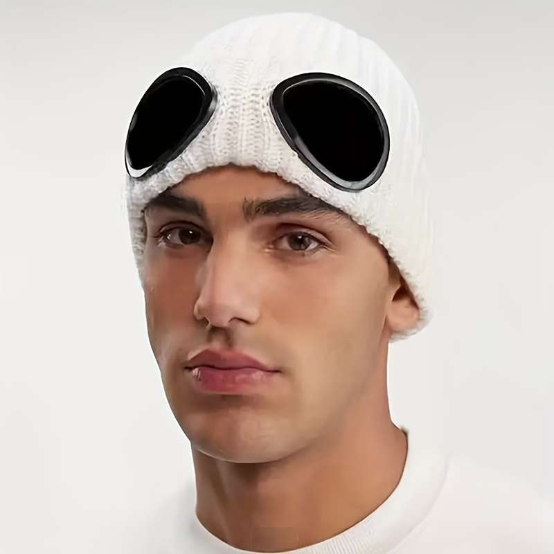 1pc Fleece-Lined Knit Beanie Warm Stylish Couple's Hat for Skiing Perfect for Halloween Chris