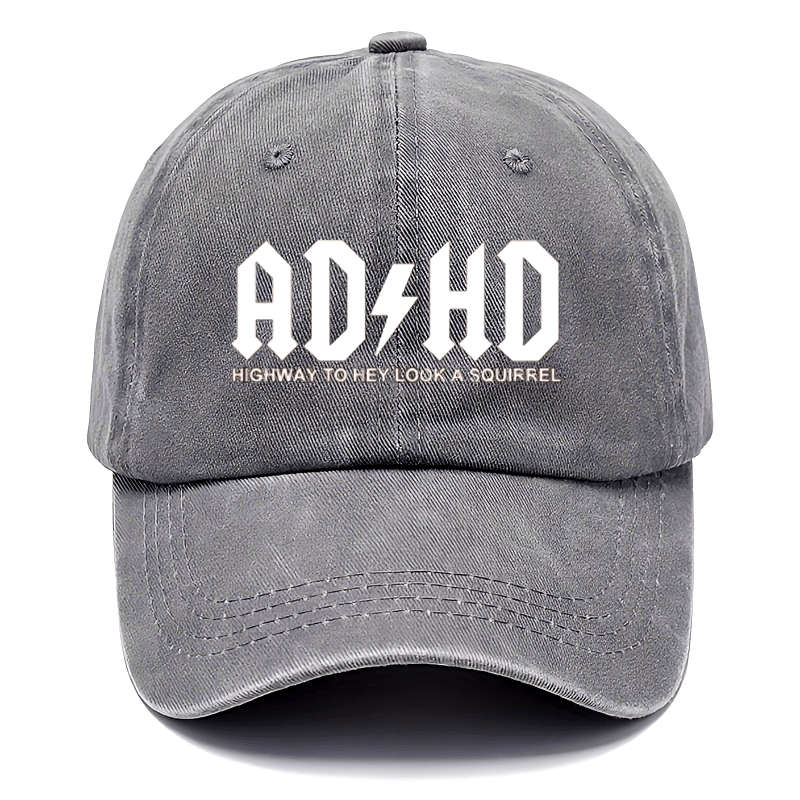 1pc Funky Distressed Moisture-Wicking Adjustable Duckbill Hat AD+HD Print Cotton Baseball Cap For
