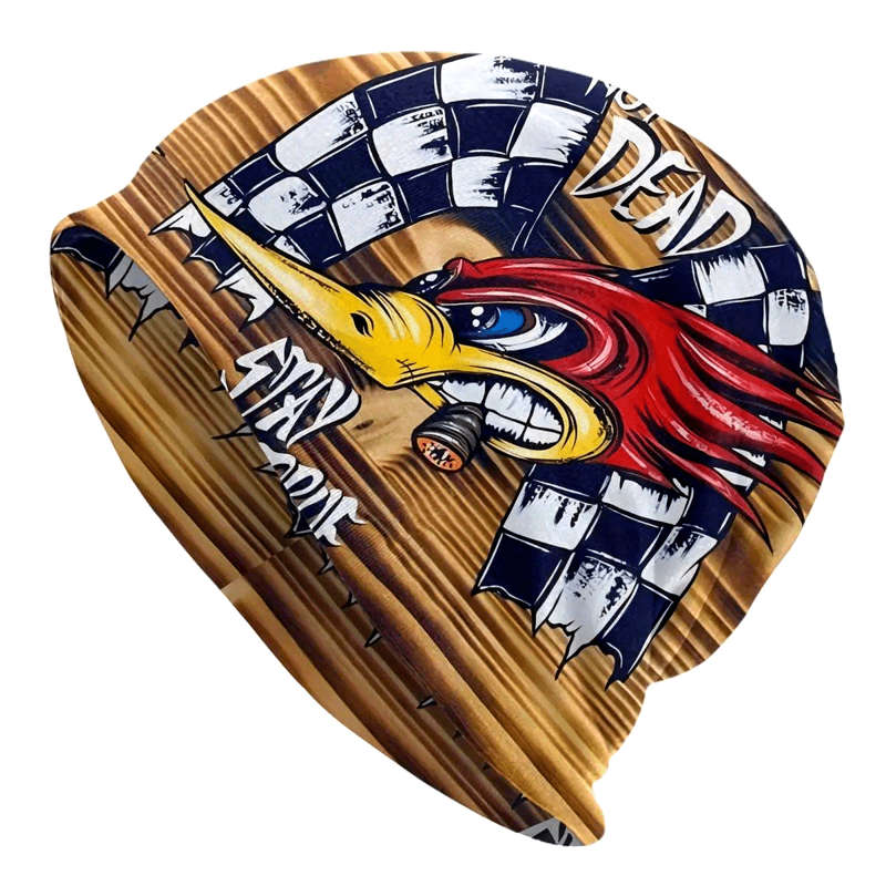 1pc Men's Novelty Woodpecker Skullies Beanies Soft Knit Turban Bonnet Hats Street Style Stretch