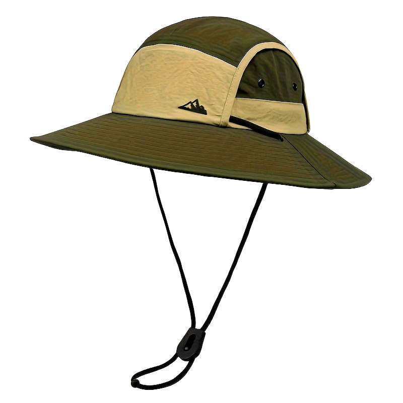 1pc Breathable Quick-Dry Sun Hat with Wide Brim UV Protection Color Block Design for Outdoor Hiki