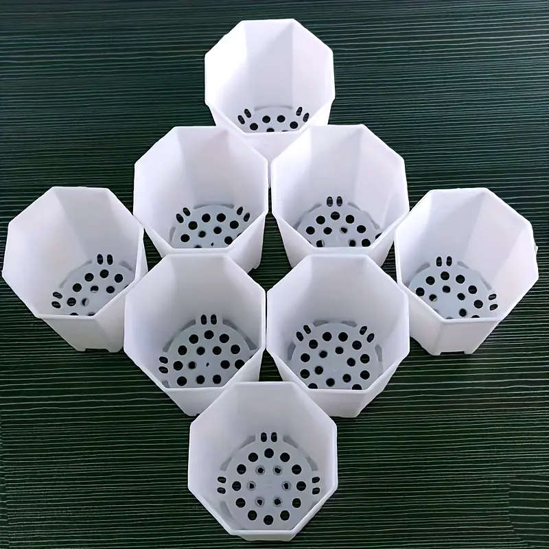 10 White Self Watering Plant Pots