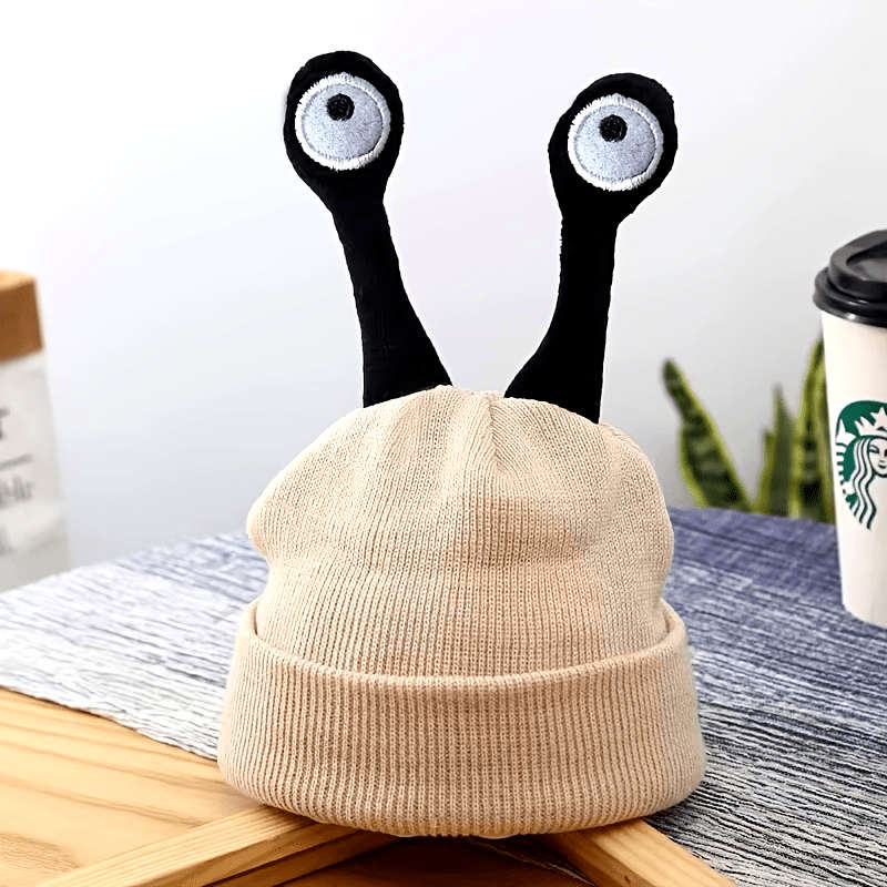 1pc Festive Christmas Unisex Antenna Beanie Hat Acrylic Knit Fabric Solid Color Lightweight
