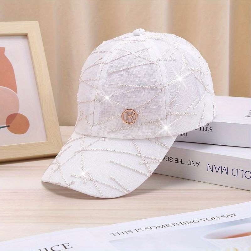 1pc Adjustable Breathable Baseball Caps with Stylish Geometric Pattern Lightweight Polyester Sun