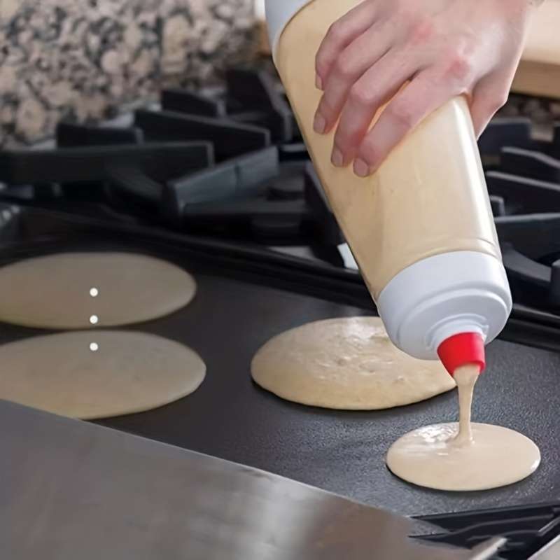 1pc Multifunctional Pancake Batter Dispenser with Mixing Ball and Steel Wire Stirrer Durable P