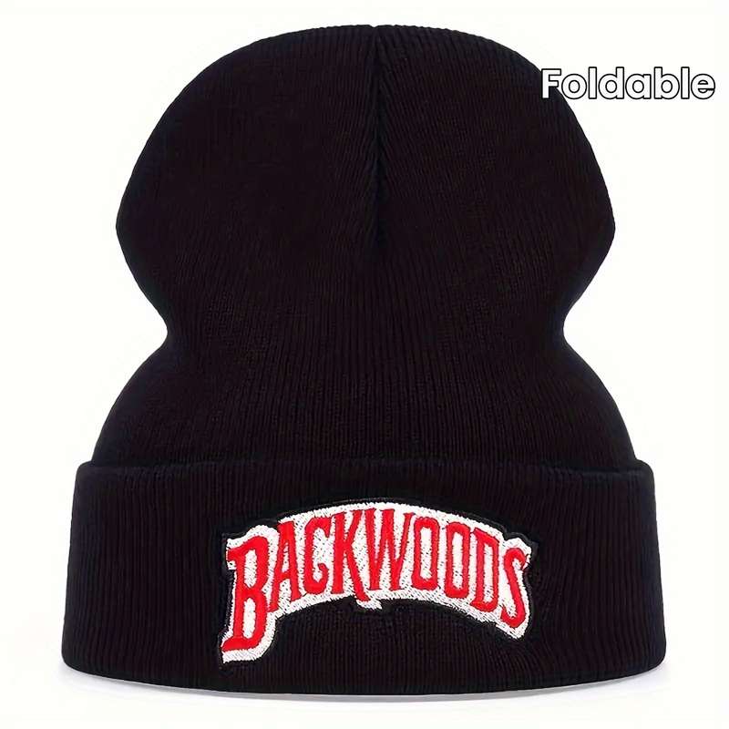 1pc 1pc Autumn And Winter Unisex Backwoods Embroidery Hip Hop Knitted Hat Elastic Foldable Trend