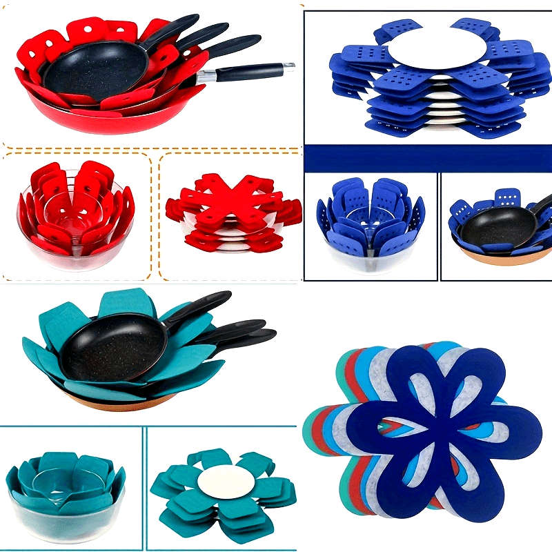 6pcs multi-color hexagonal placemat outdoor cooking insulation mat