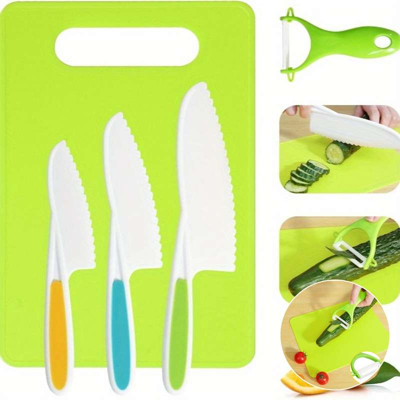 5pcs Kitchen Essentials Set Knives Peeler Cutting Board Perfect for Sandwiches Bread