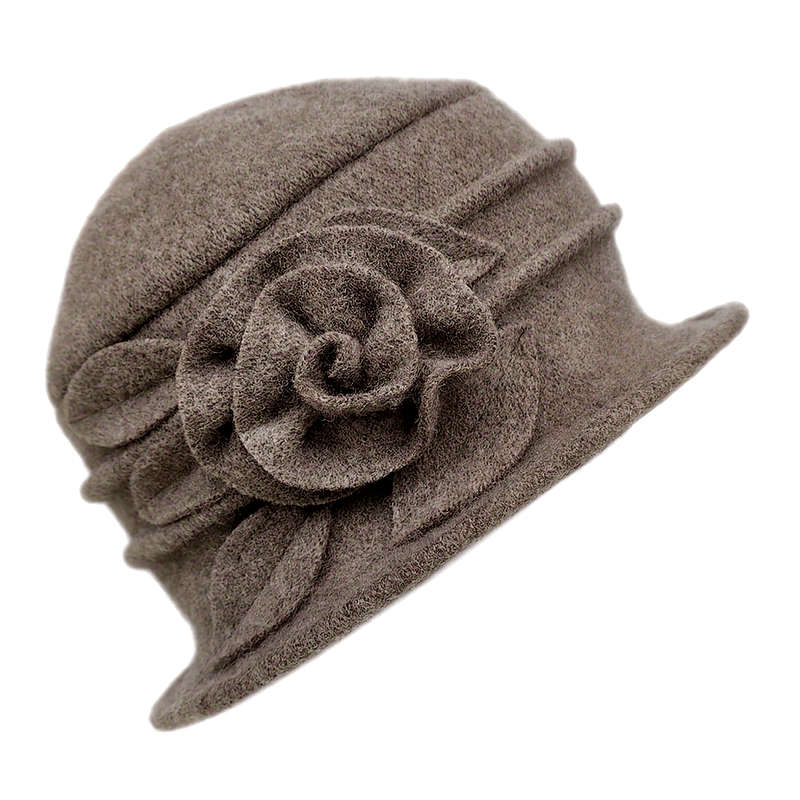 1pc 8 Colors Wool Top Hat Basin Hat Winter Middle-aged Women's Hat Elegant Middle-aged Woolen Mom H
