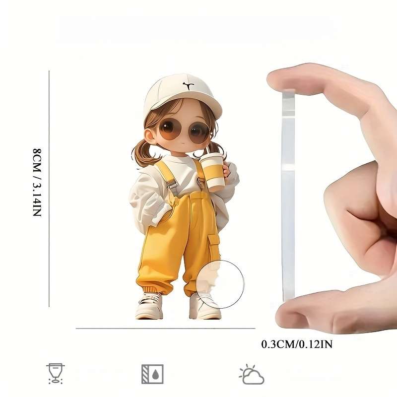 1pc 2D Flat  One piece of  acrylic material fashionable style cool for Man and woman theme