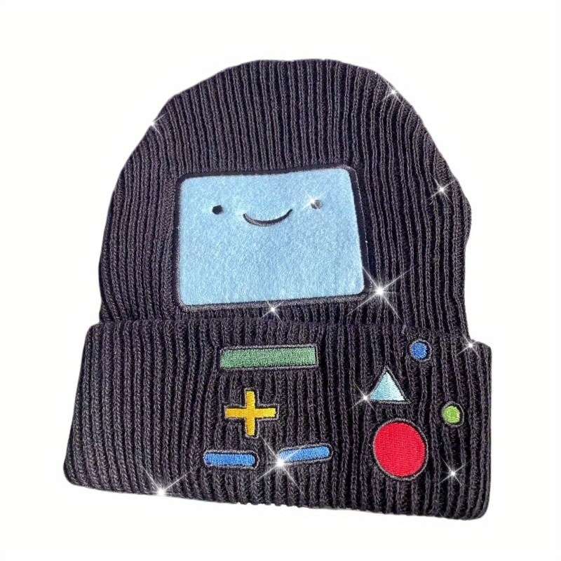 1pc Cartoon Gaming Console Knit Beanie Polyester Stripe Crafted Inelastic Packable Hand Washabl