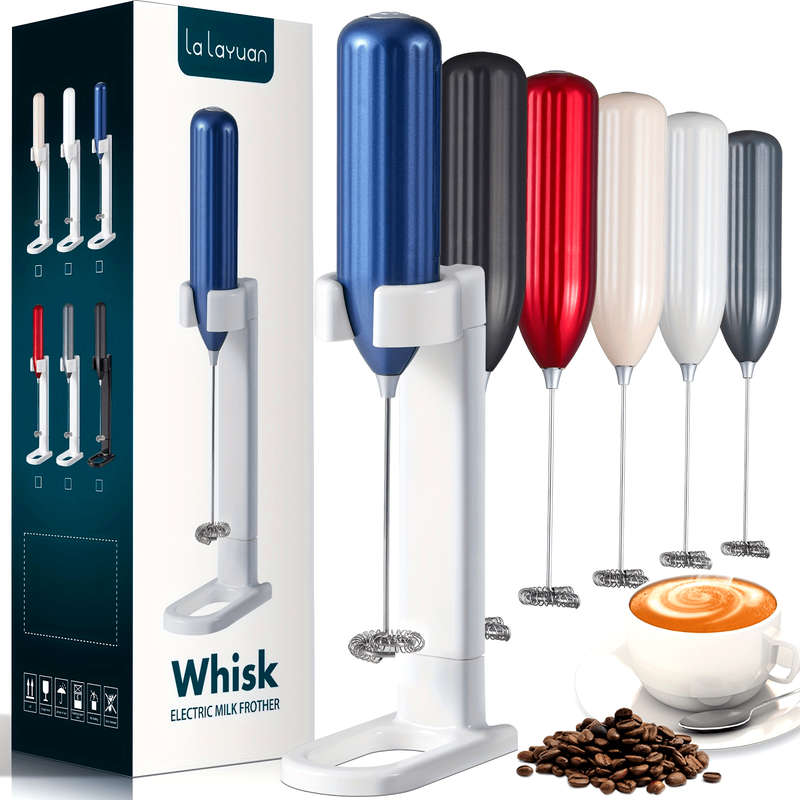 1pc Lalayuan Electric Milk Frother Mini Milk Foamer Battery OperatedNot Included Stainless Steel
