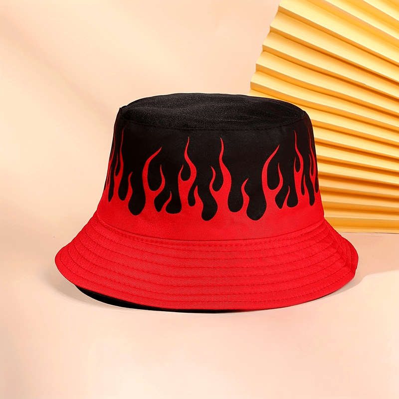 1pc Flame Pattern Fisherman Hat For Outdoor Beach Travel Unisex Ideal Choice For Gifts