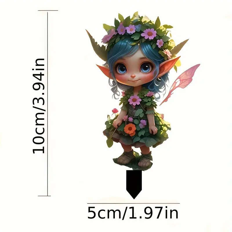 1pc Fantasy-Themed Garden Stake Decor Art Deco Fairy Sun Catcher with Colorful Glass Effect Whimsica