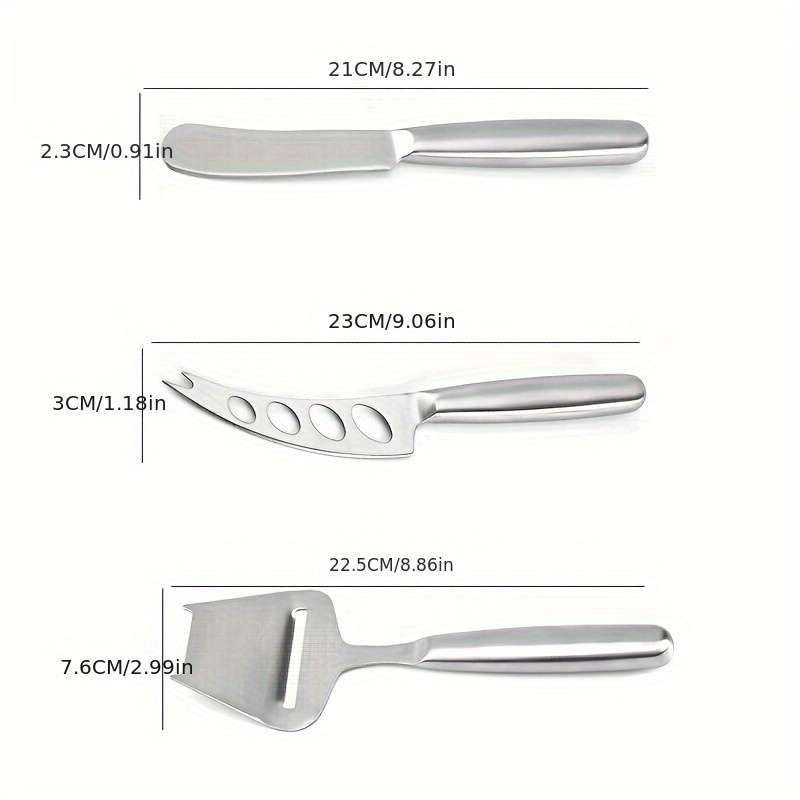 3pcs 1set Stainless Steel Cheese Knife Set Cheese Cutter Cheese Grater Multi-hole Knife Cut