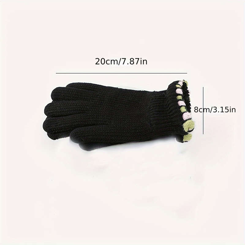 1 Pair Polychrome Size Red Warm Gloves