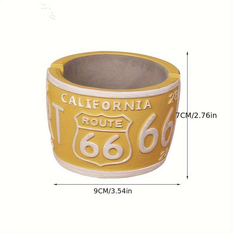 Vintage California Route 66 Resin Ashtray Multipurpose Creative Home Decor No Electricity Ne